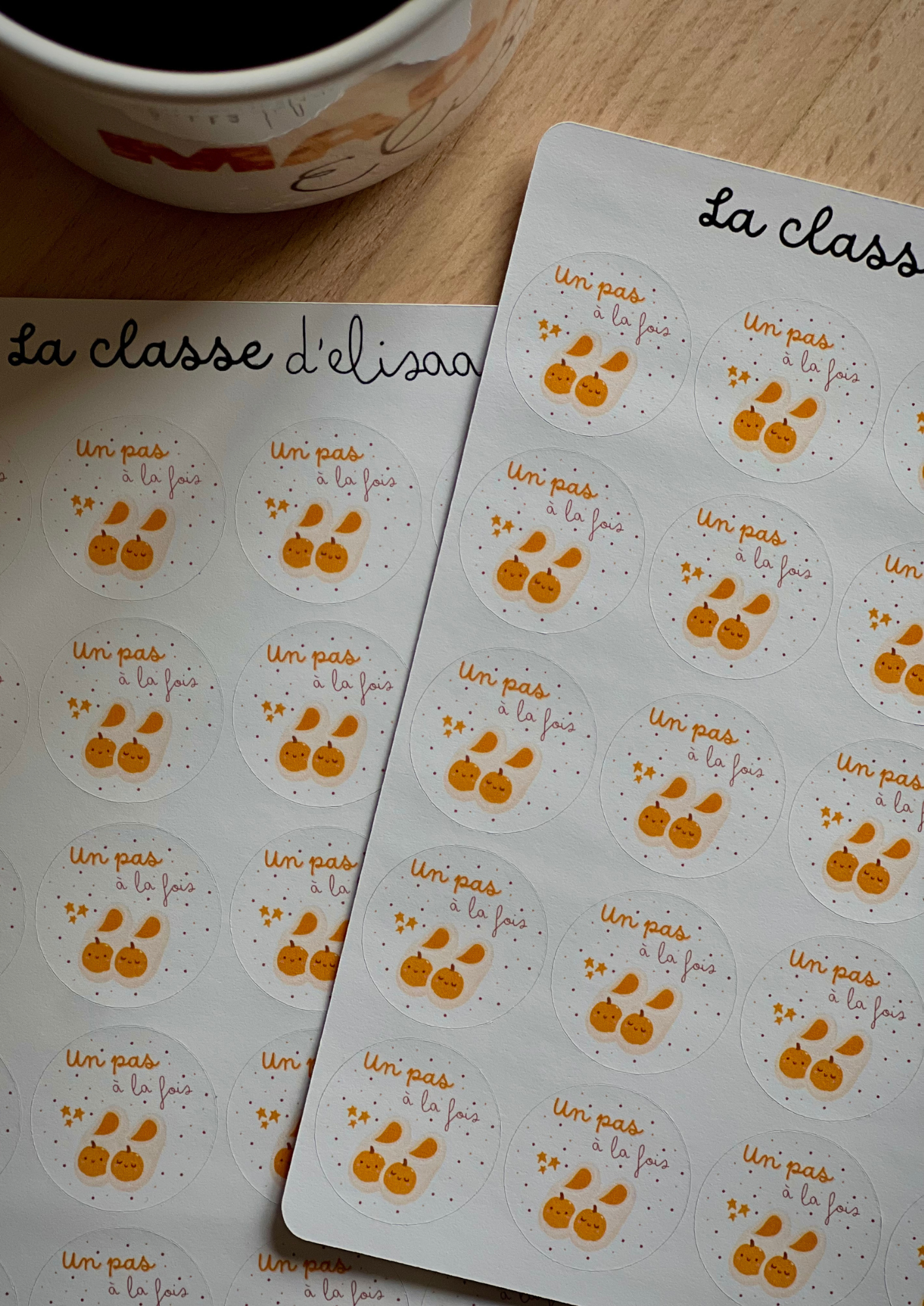 Planche de stickers " Un pas à la fois"