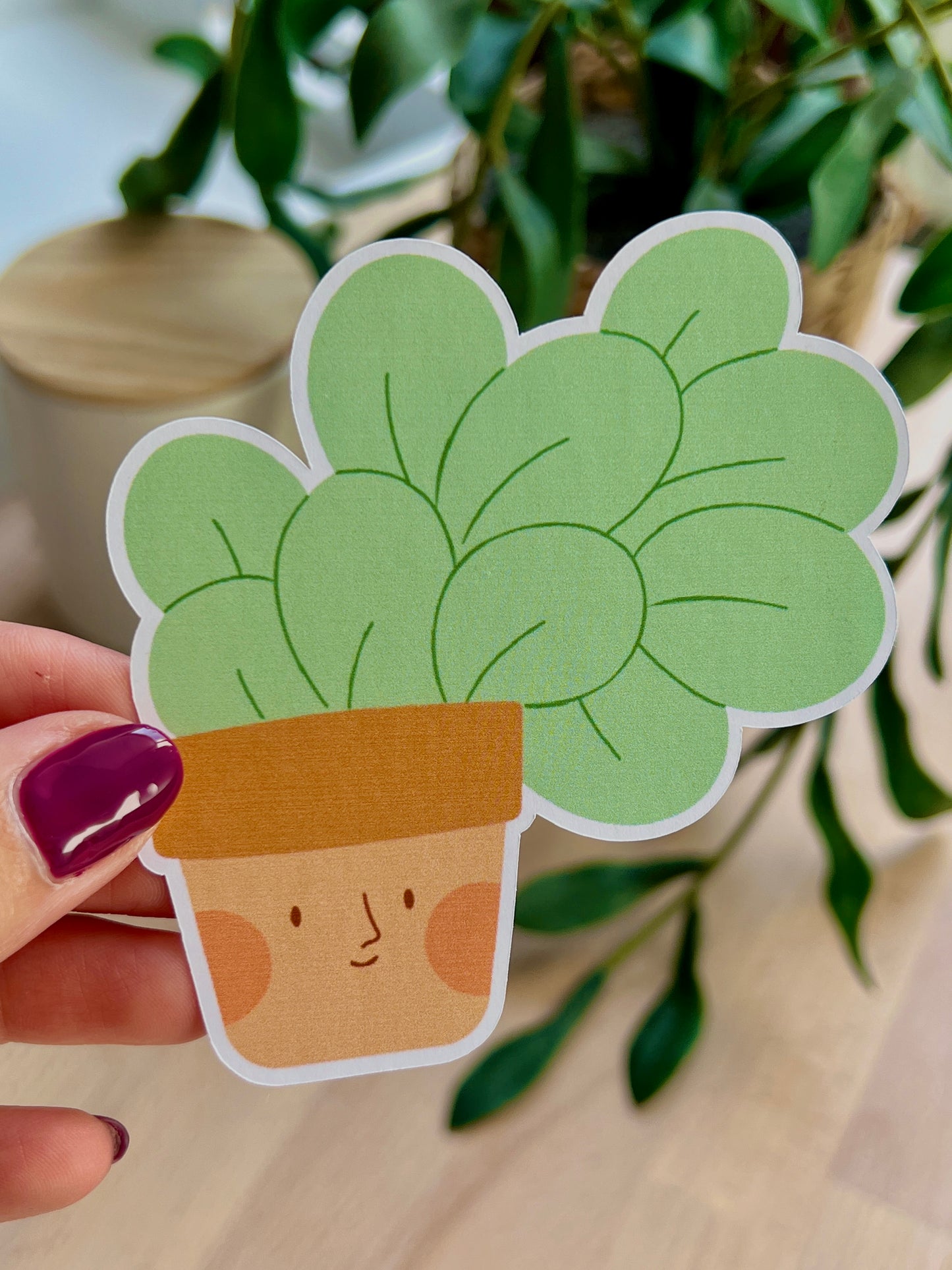 Gros sticker "plante en pot "
