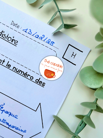 Planche de stickers "Thé capable, tu peux mieux faire"