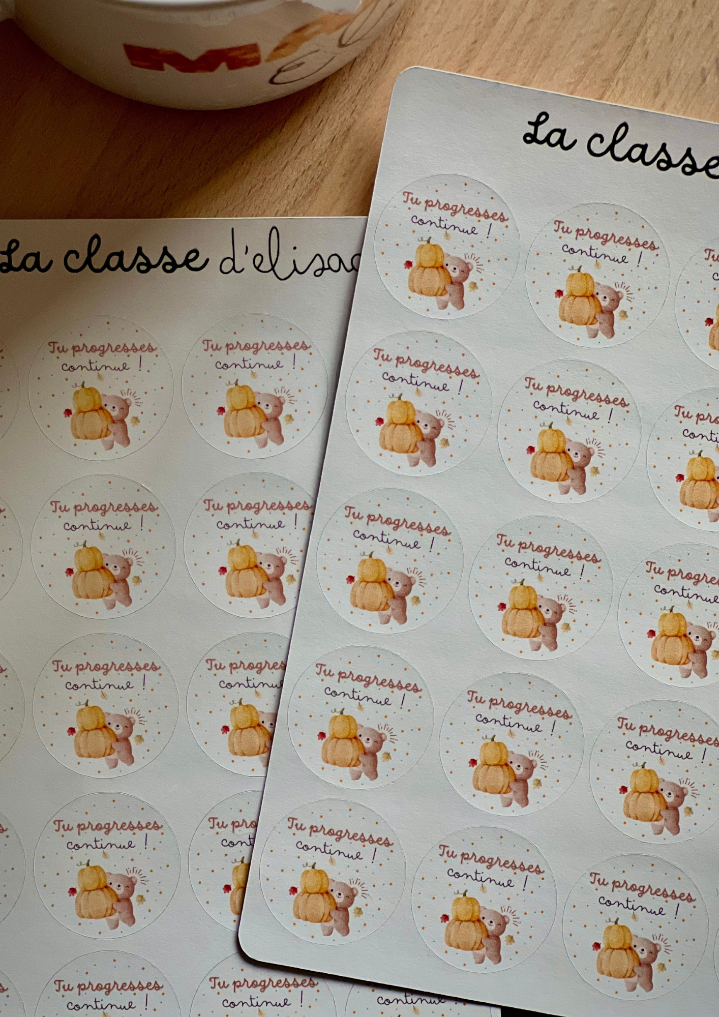Planche de stickers " Tu progresses, continue !"