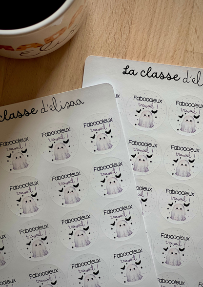 Planche de stickers " Faboooleux travail !"