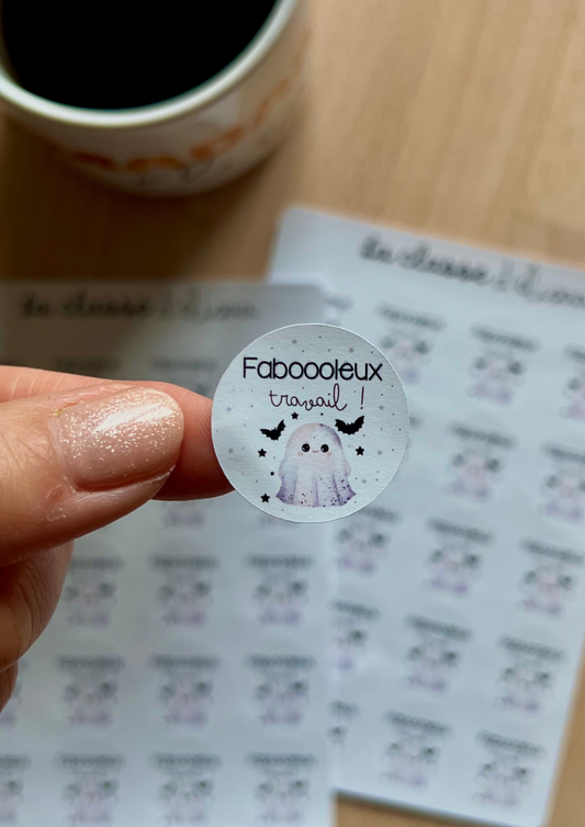 Planche de stickers " Faboooleux travail !"