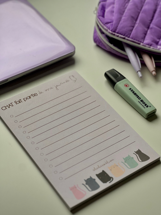 Bloc-notes "Chat fait partie de ma journée"