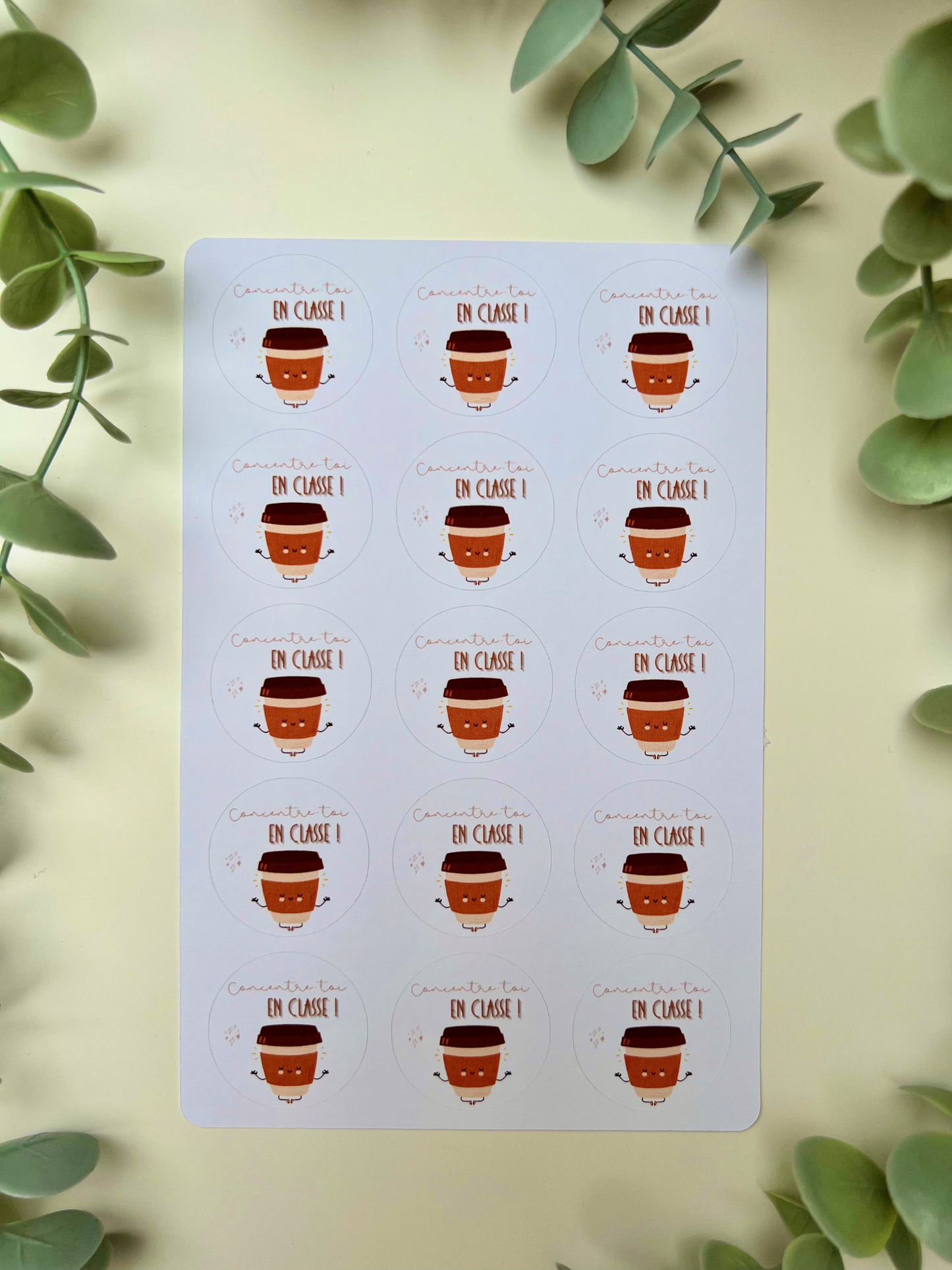Planche de stickers "Concentre-toi en classe"