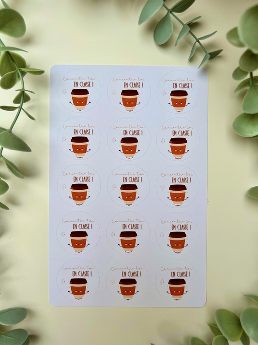 Planche de stickers "Concentre-toi en classe"