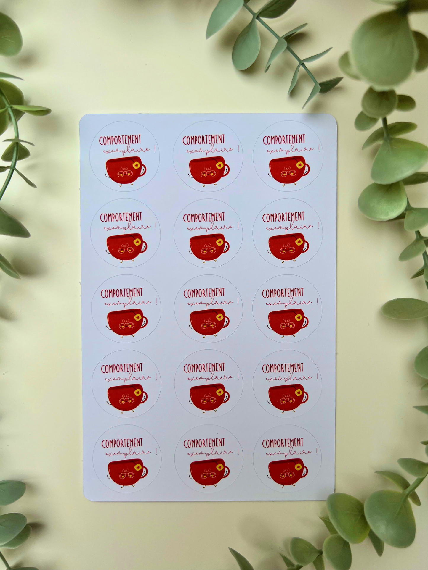 Planche de stickers "Comportement exemplaire !"
