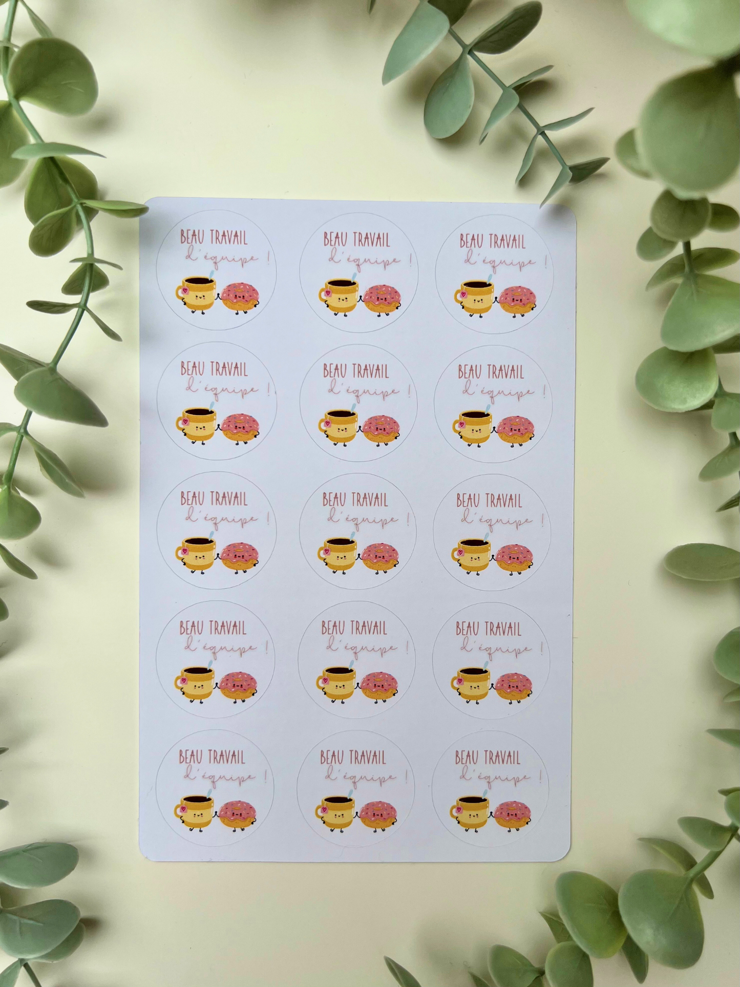 Planche de stickers "Beau travail d'équipe"