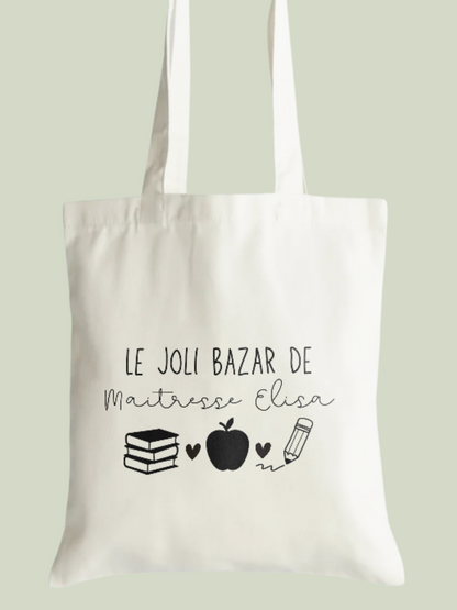 Tote bag personnalisé « Le joli bazar / Les petites affaires »