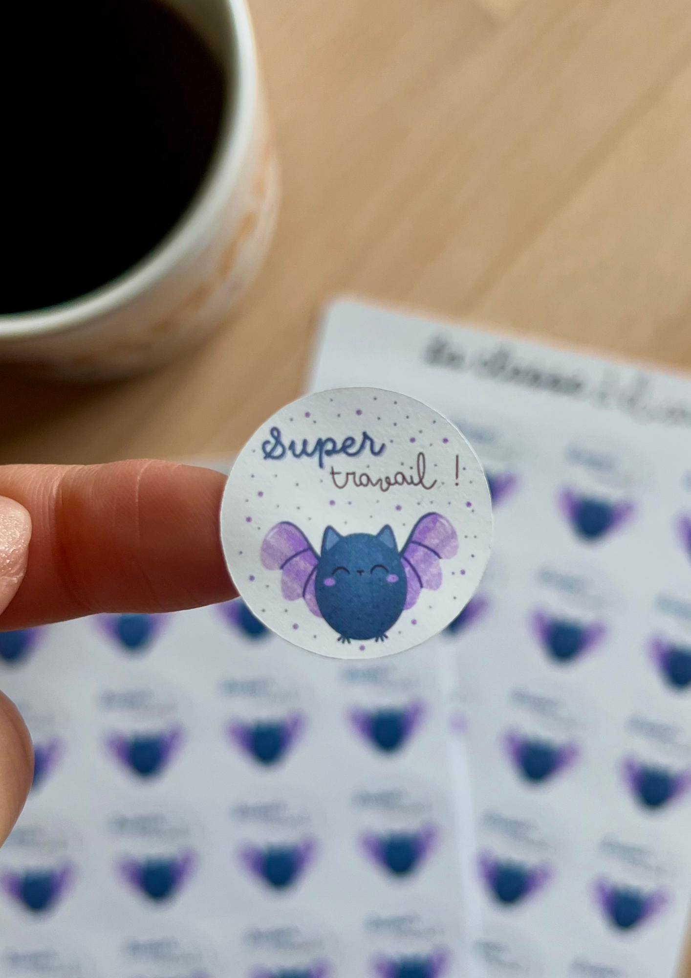 Planche de stickers "Super travail !"