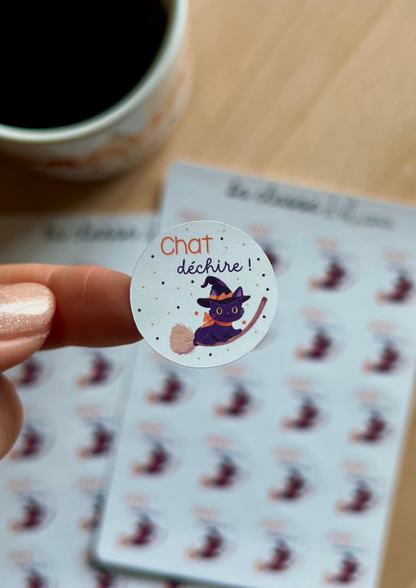 Planche de stickers " Chat déchire !"